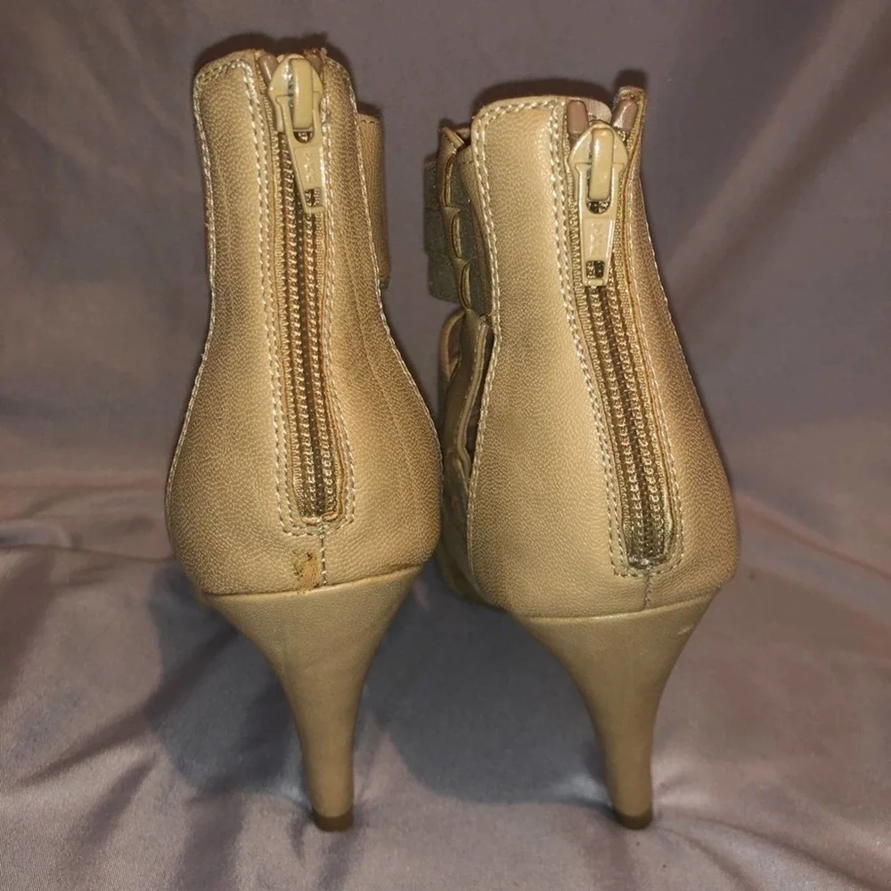 Aldo Strappy Gladiator Tan Heel Zip Back Size 38